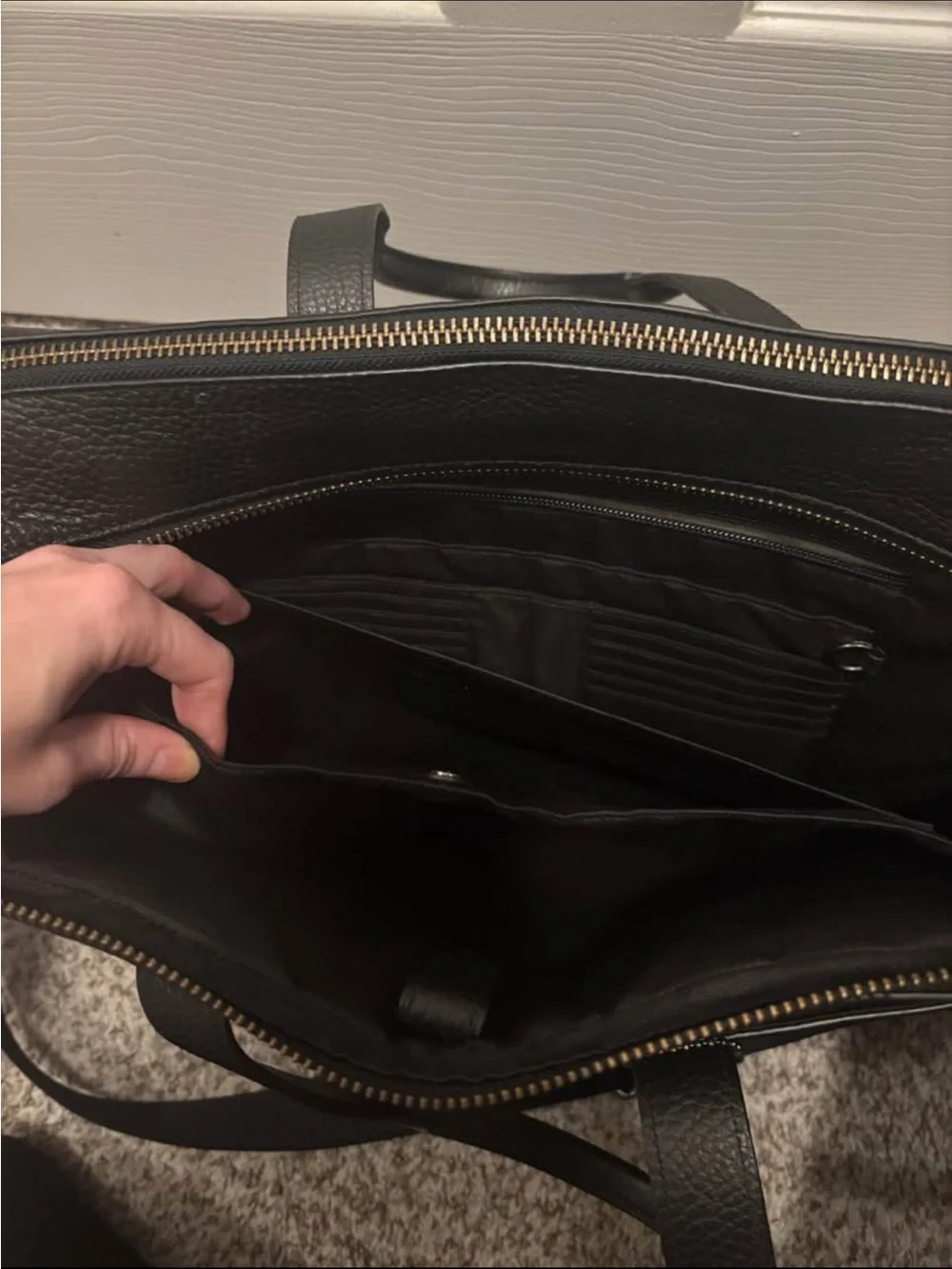 Coach Hamilton Black Pebbled Leather Laptop Briefcase- NEVER USED!